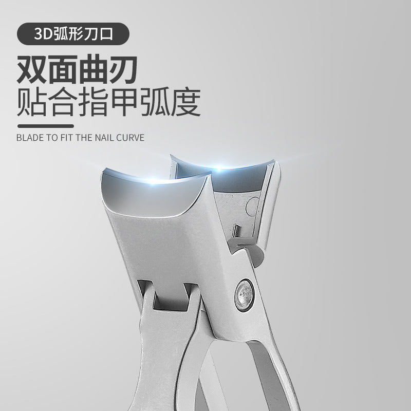 Factory Direct Sale Of Large-Opening Thick-Nail Nail Clippers (Black) With Built-In Splash-Proof Stainless Steel Nail Clippers And Iron Box Sets