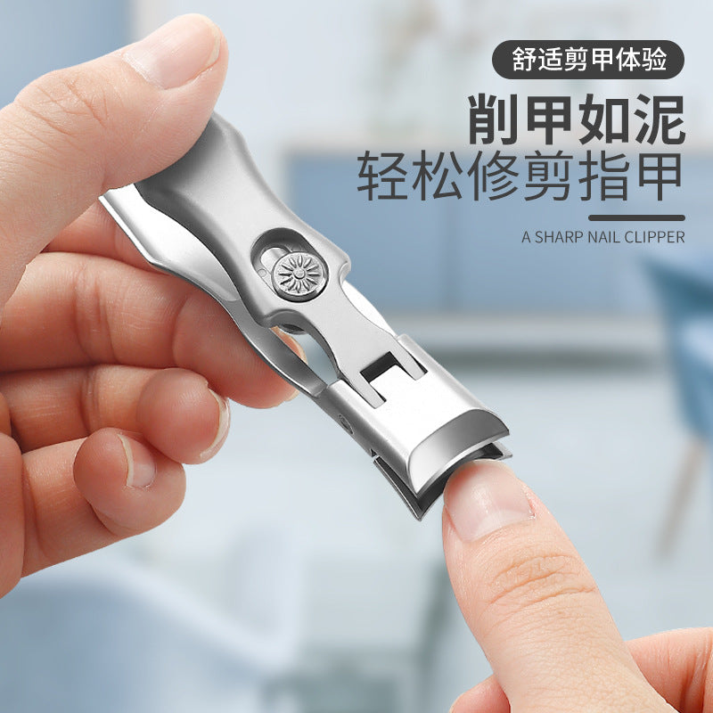 Factory Direct Sale Of Large-Opening Thick-Nail Nail Clippers (Black) With Built-In Splash-Proof Stainless Steel Nail Clippers And Iron Box Sets