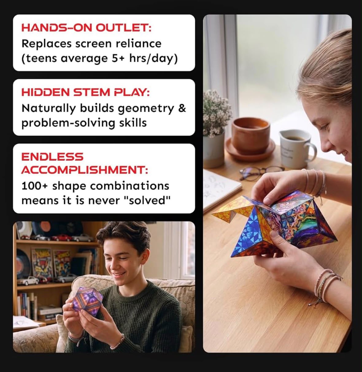 Magnetic Puzzle Cube – 100+ Creative Shapes & 3D Transformations